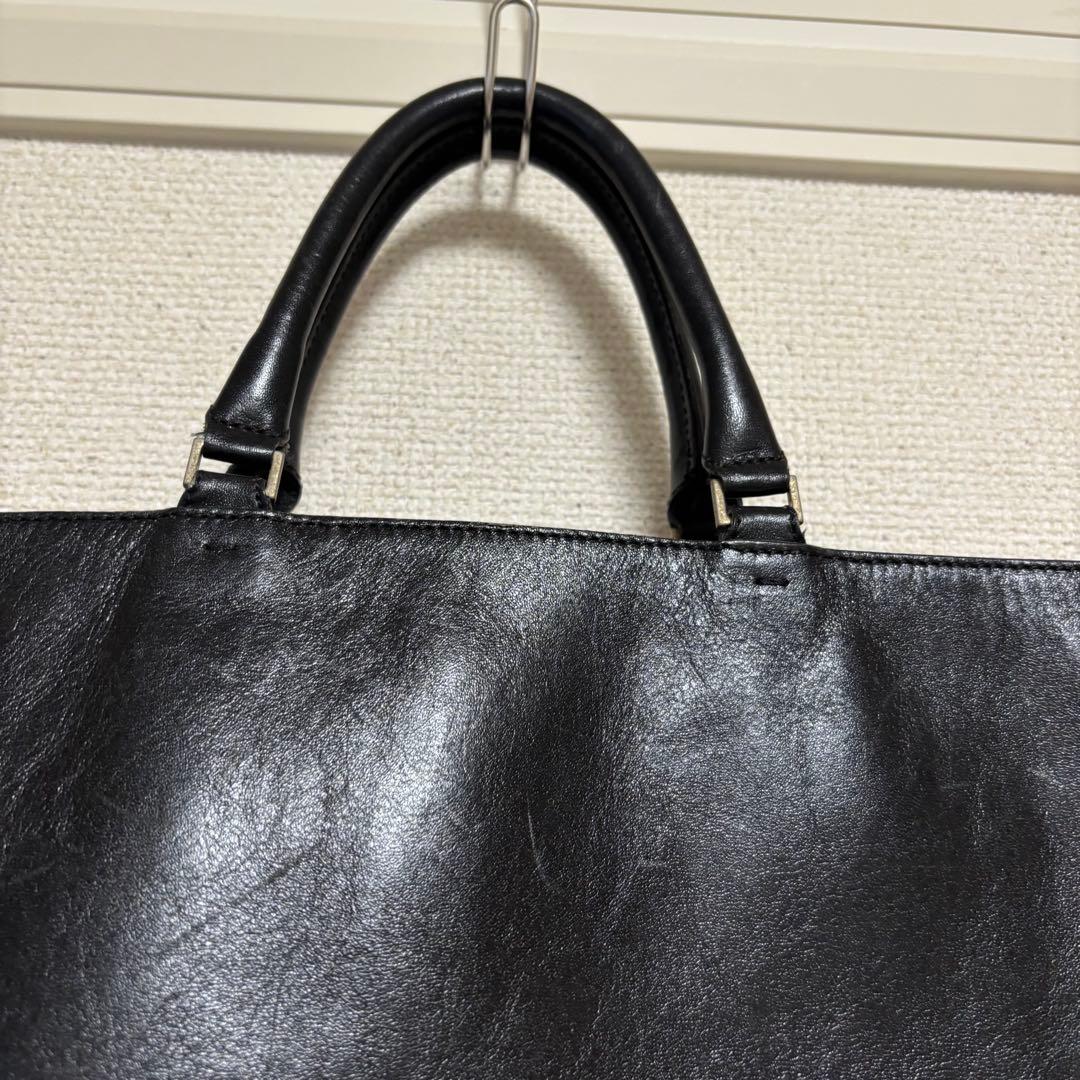 【美品】 HIROFU Hロゴ　レザー トートバッグ　大容量　A4 ユニセックス