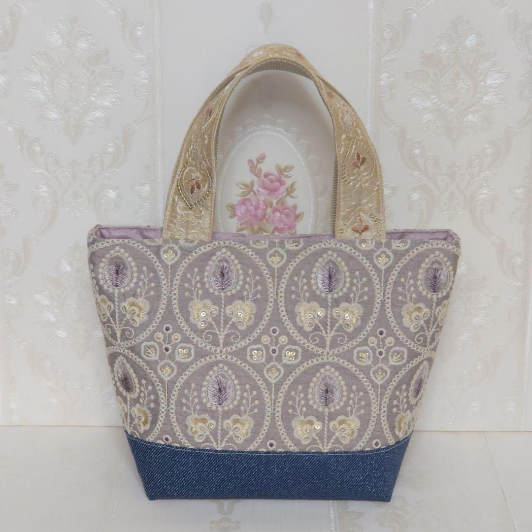 コロ様 インド刺繍生地 ポーチ ハンドメイド