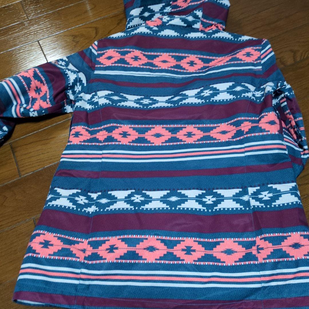 【美品】ROXY　スノボウェア　上下セット　総柄　オルテガ柄　ピンク　Ｓ