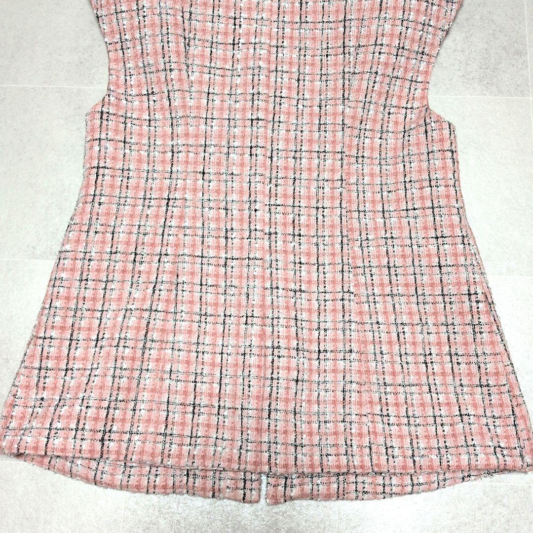 極美品✨即完売モデル　OBLI オブリ ピンク ミックスツイード ジレ