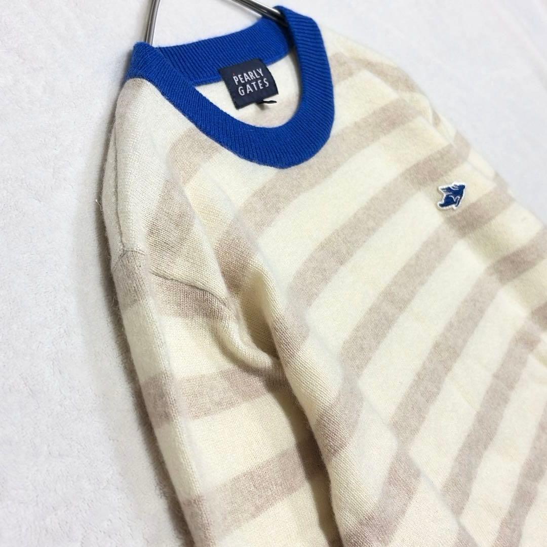 パーリーゲイツ ゴルフウェア 長袖 ニット カシミヤ100% セーター ボーダー
