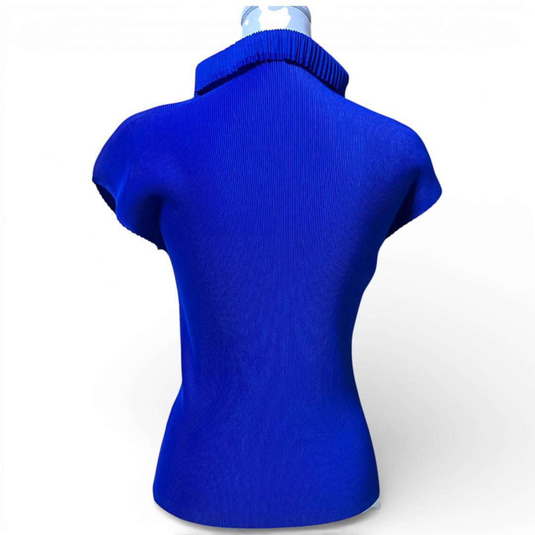 【美品】ISSEI　MIYAKE　プリーツプリーズ　タートルネック　半袖シャツ