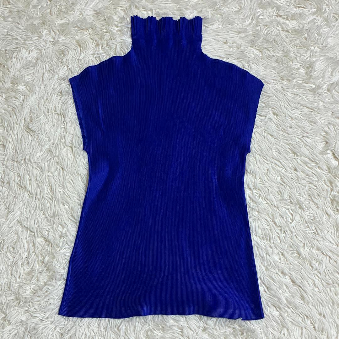 【美品】ISSEI　MIYAKE　プリーツプリーズ　タートルネック　半袖シャツ