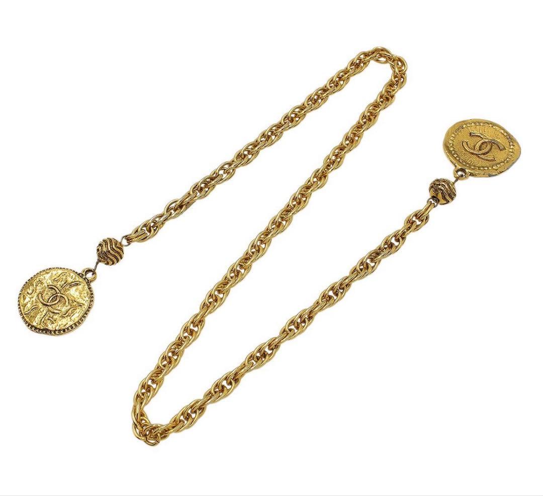 S2330 美品 シャネル ココマーク メダルモチーフ ロングチェーンネックレス