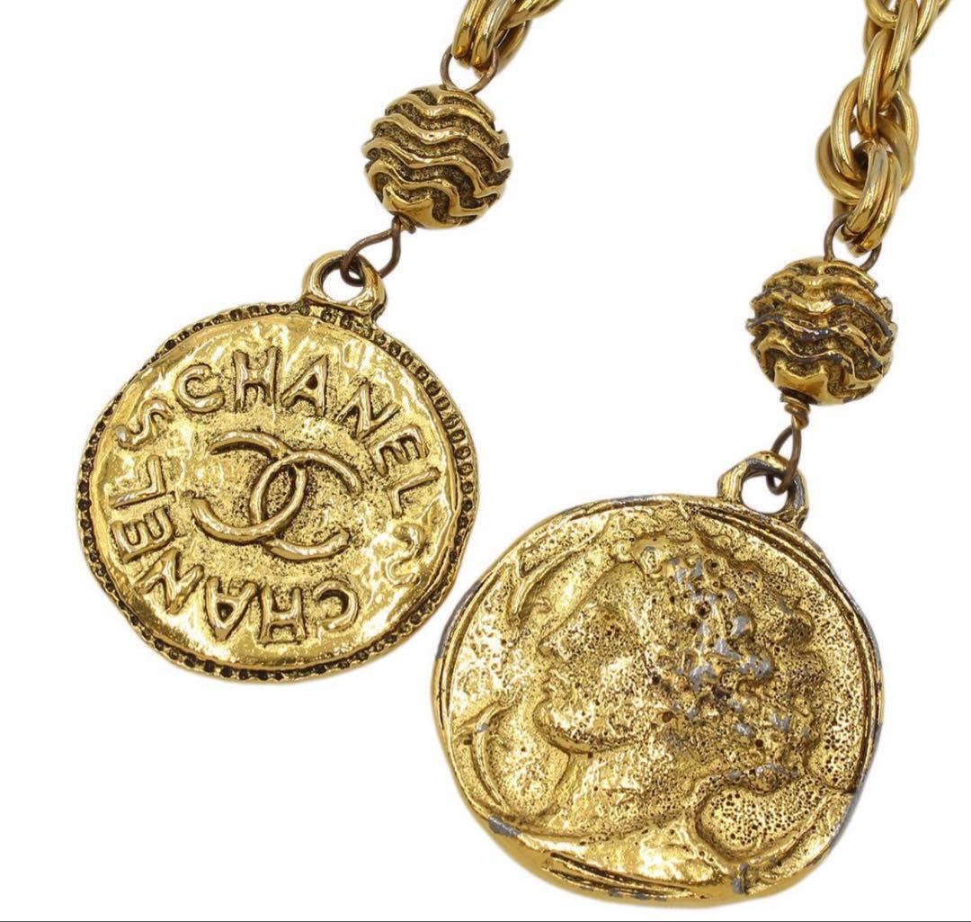 S2330 美品 シャネル ココマーク メダルモチーフ ロングチェーンネックレス