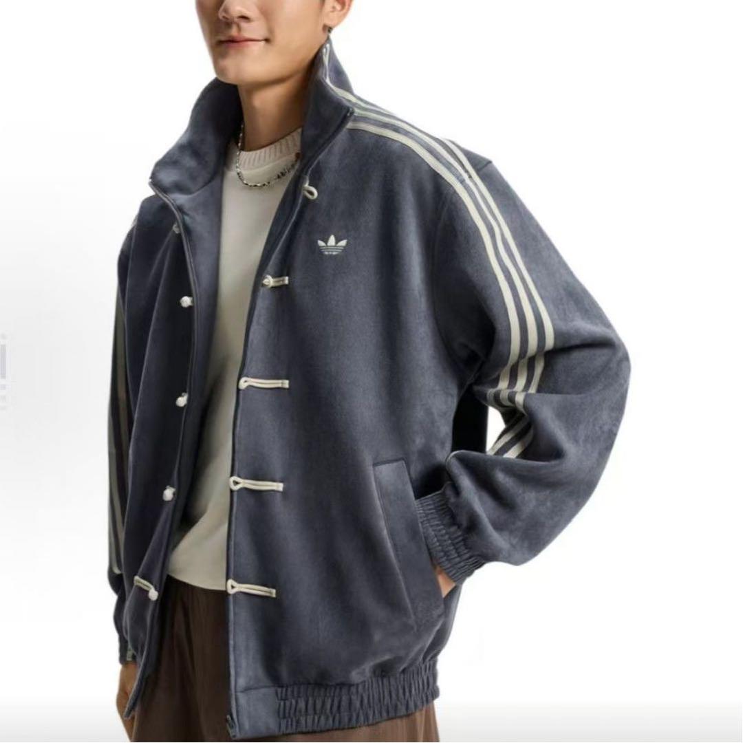 adidasアディダス 中国限定 蛇年トラックジャケット ダークグレーLサイズ”
