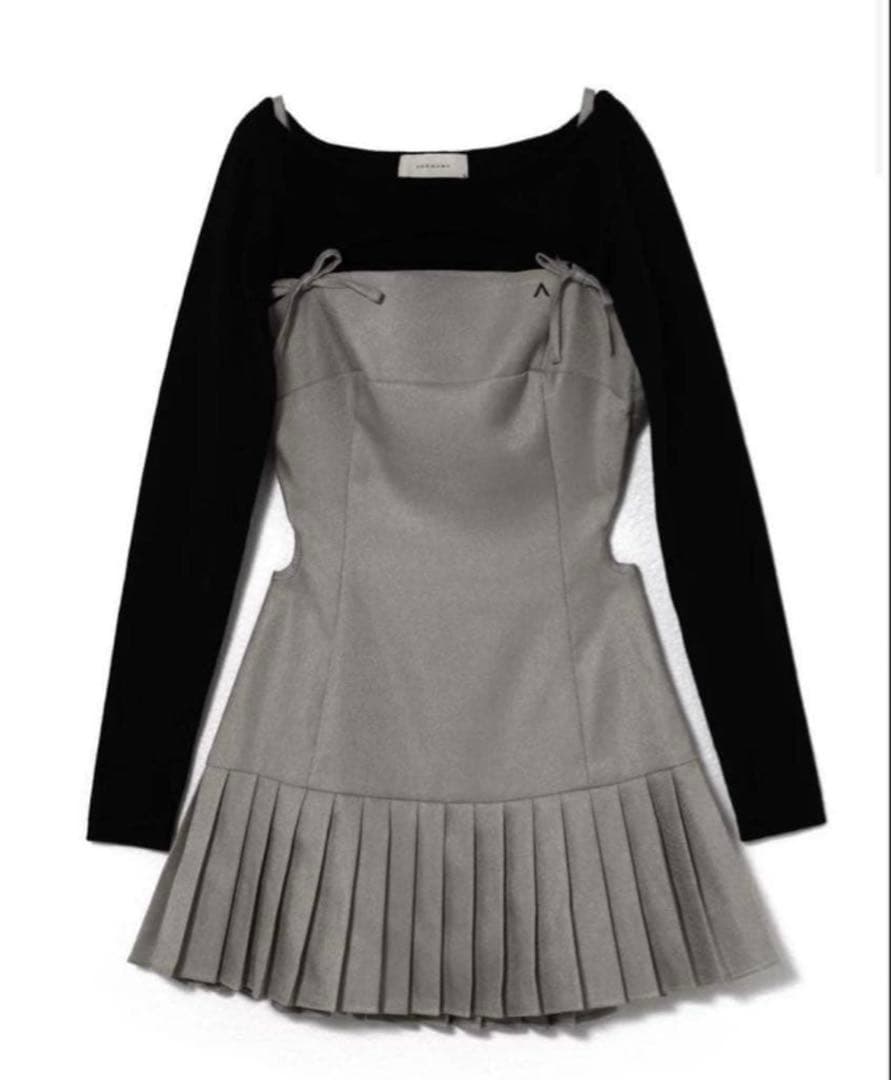 ワンピース andmary Karen knit set mini dress gray S