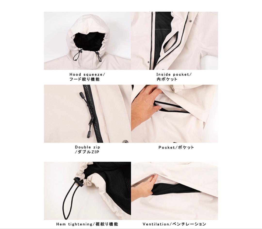 HIMASS MANIA スノーボードウェア 上下セット エクリュベージュ S