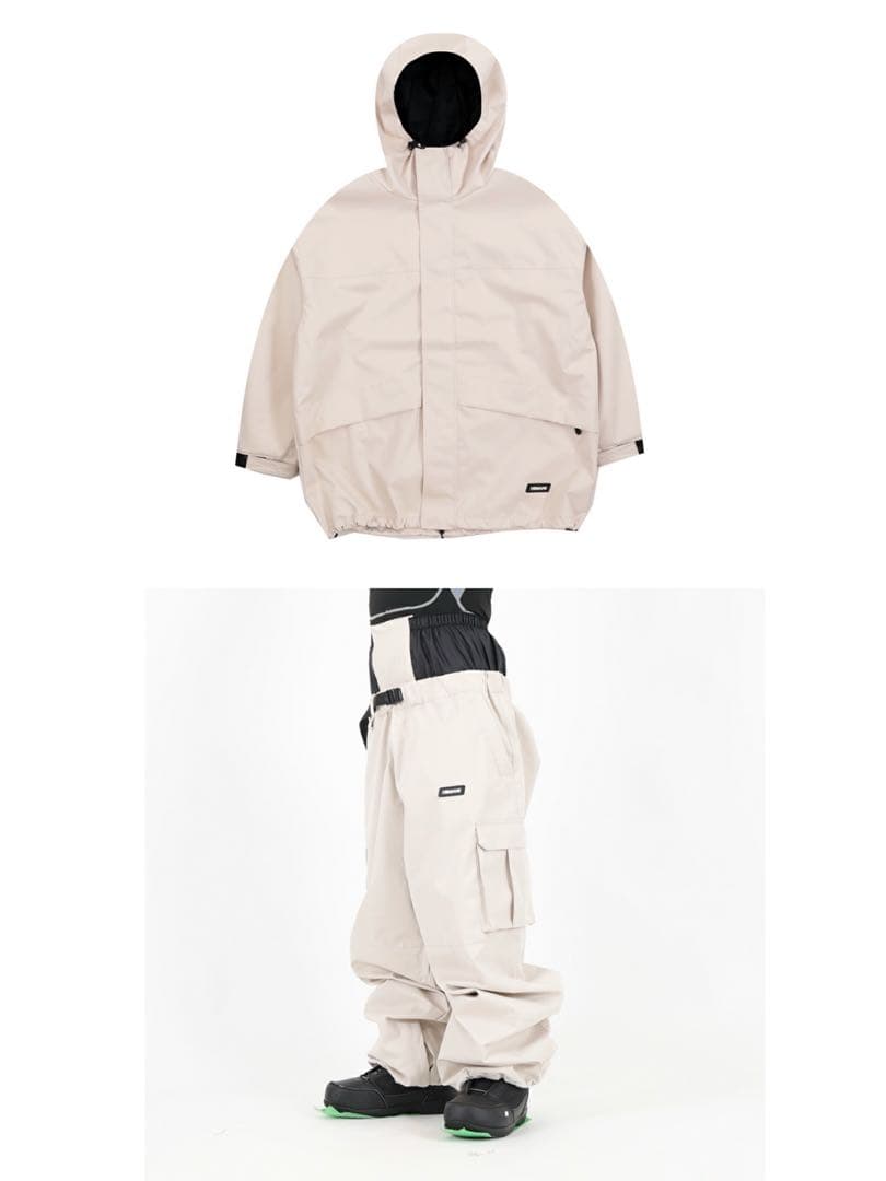 HIMASS MANIA スノーボードウェア 上下セット エクリュベージュ S