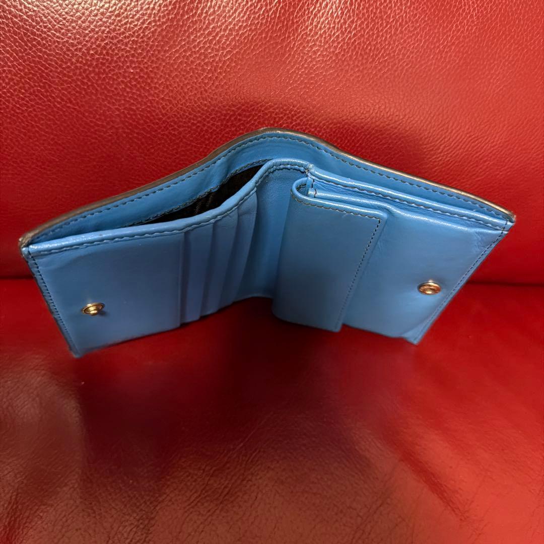 PRADA 二つ折り財布 青 黒