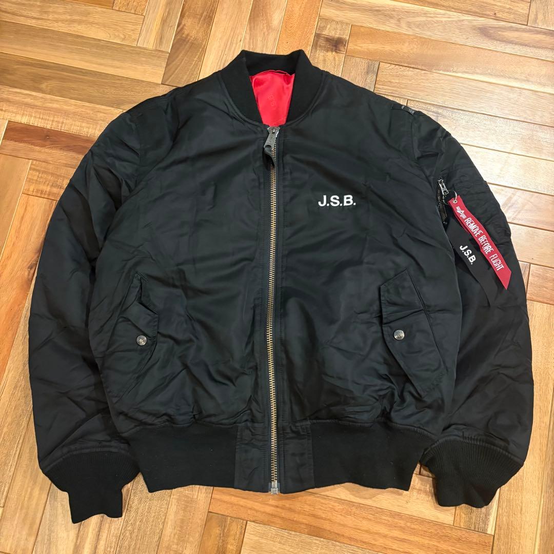 希少　ALPHA アルファ MA-1 J.S.B JSB 黒 L フライト