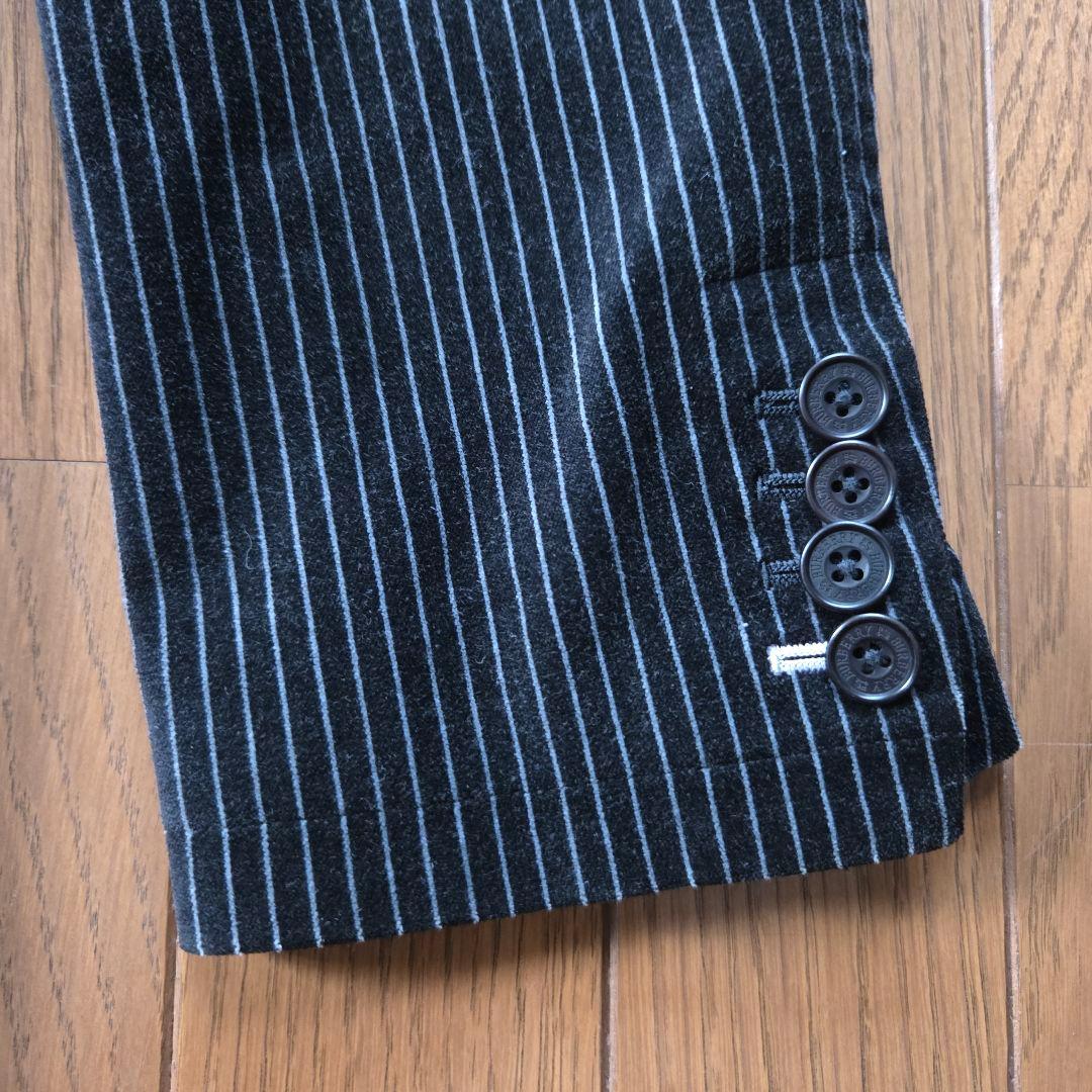 バーバリー ブラックレーベル セットアップ スーツ ベロア ブラック ストライプ