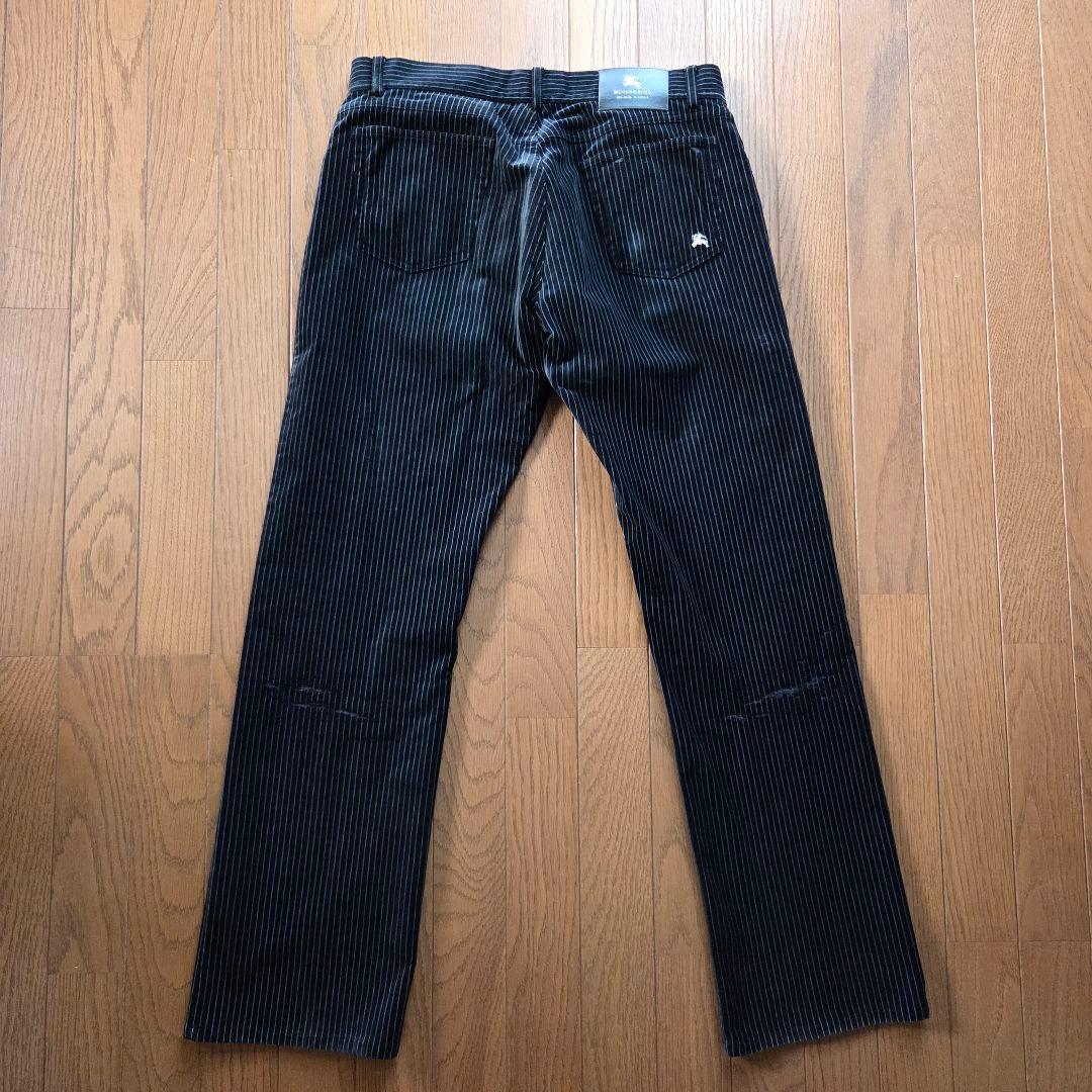 バーバリー ブラックレーベル セットアップ スーツ ベロア ブラック ストライプ