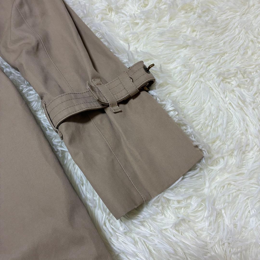 バーバリーブルーレーベル トレンチコートノバチェックベルトライナー付34Sハーフ