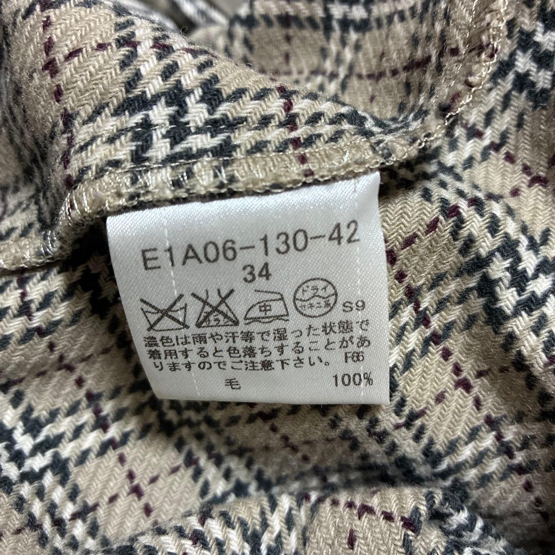 バーバリーブルーレーベル トレンチコートノバチェックベルトライナー付34Sハーフ