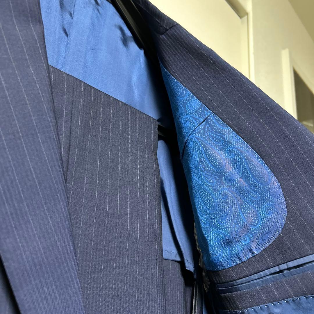 『新品未使用』ネイビー ストライプ スーツ