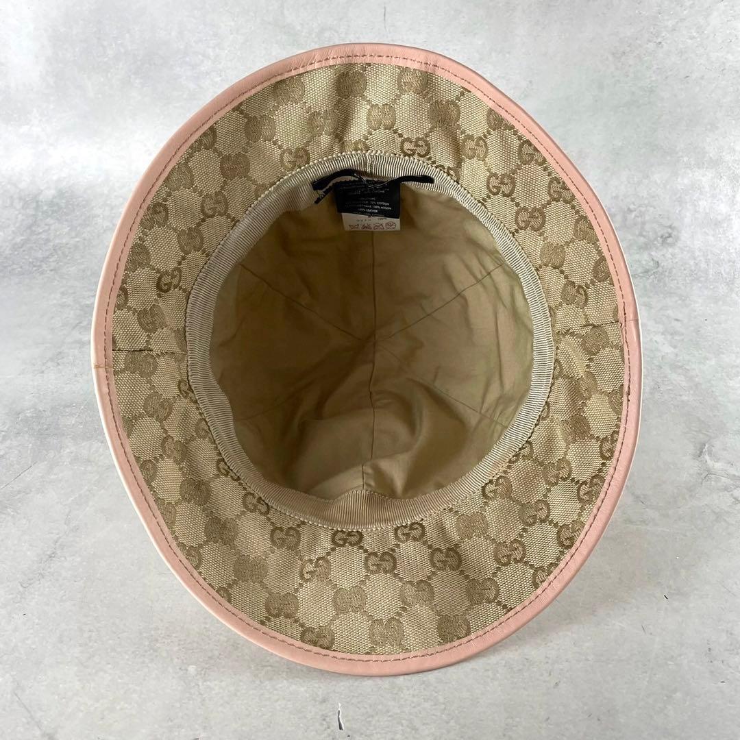 美品★グッチ　バケットハット　GGパターン　GGキャンバス　ベージュ