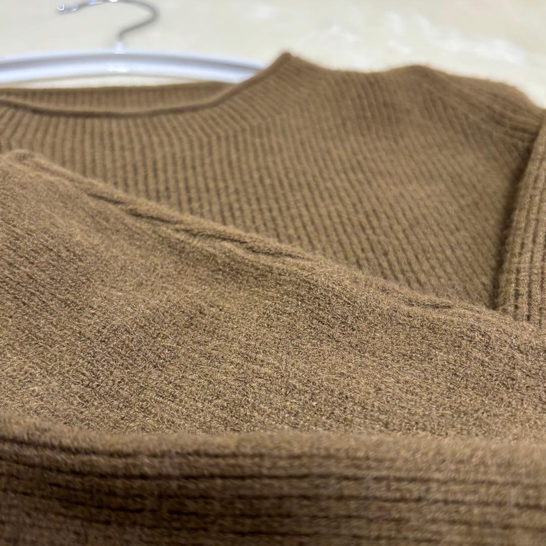 PLUS OTO.HA ボートネック ニット切替ワンピ カーキ F 新品