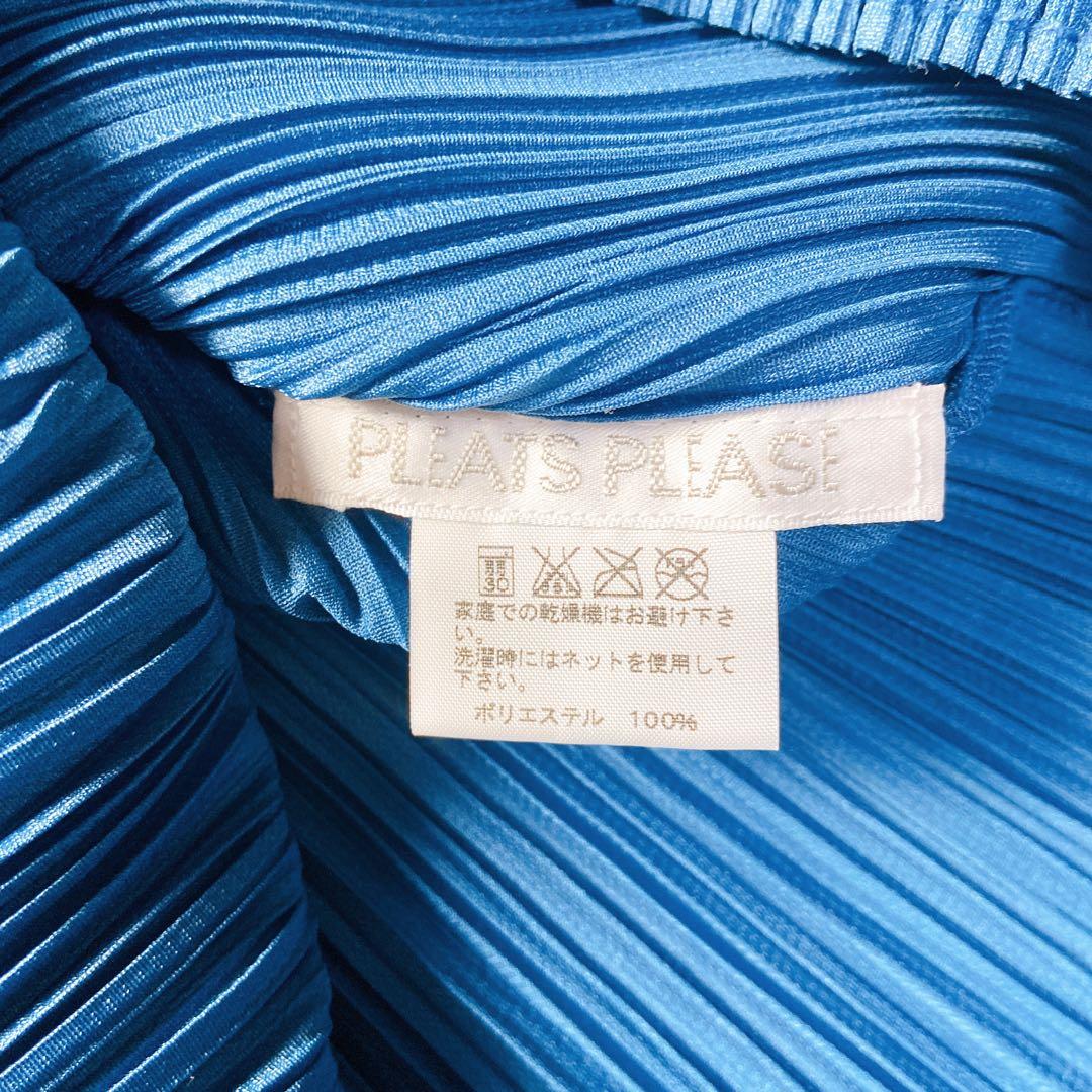 プリーツプリーズ　イッセイミヤケ　クルーネックカットソー　ブルー　size3