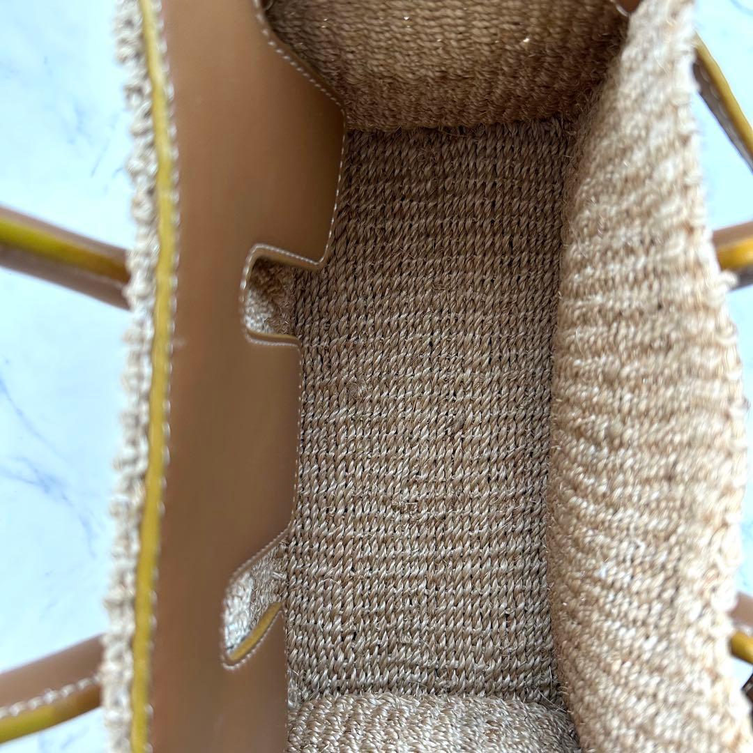 人気カラー✨SEA シー かごバッグ ハンドバッグ ブラウン レザー S