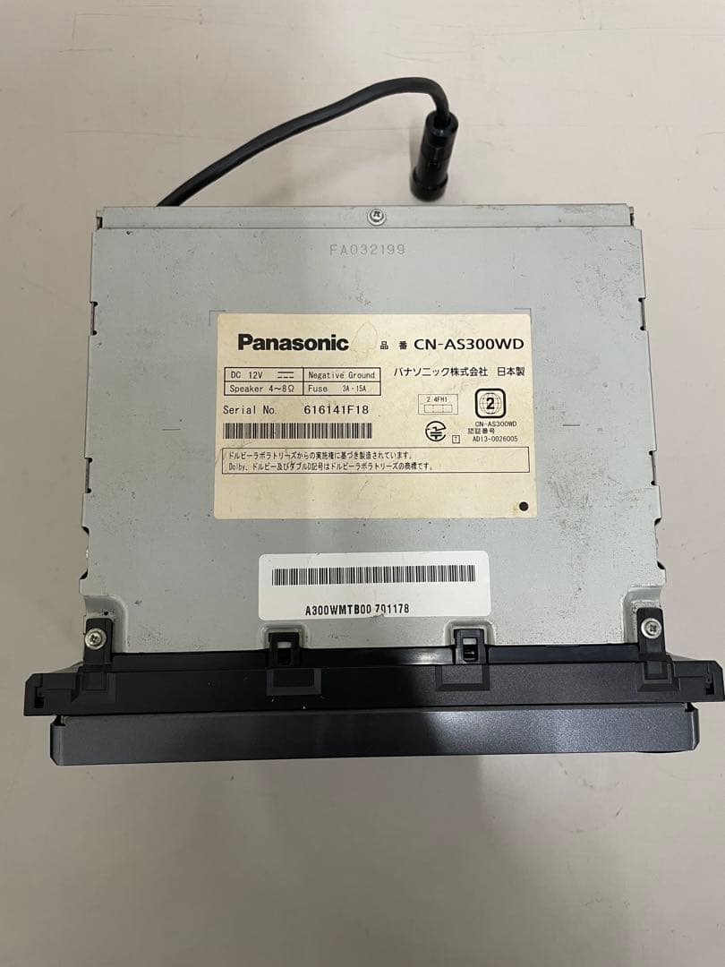 パナソニック◇CN-AS300WD◇フルセグ/CD/DVD/BT/SD/HDMI