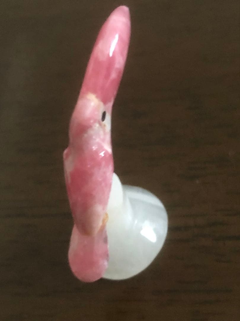 【パワーストーン】天然石インカローズ(ロードクロサイト)南米の野鳥オオハシ　置物