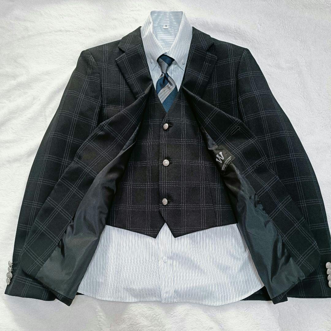 ワンダーファクトリー 170 スリーピース 5点セットフォーマルスーツ 卒服