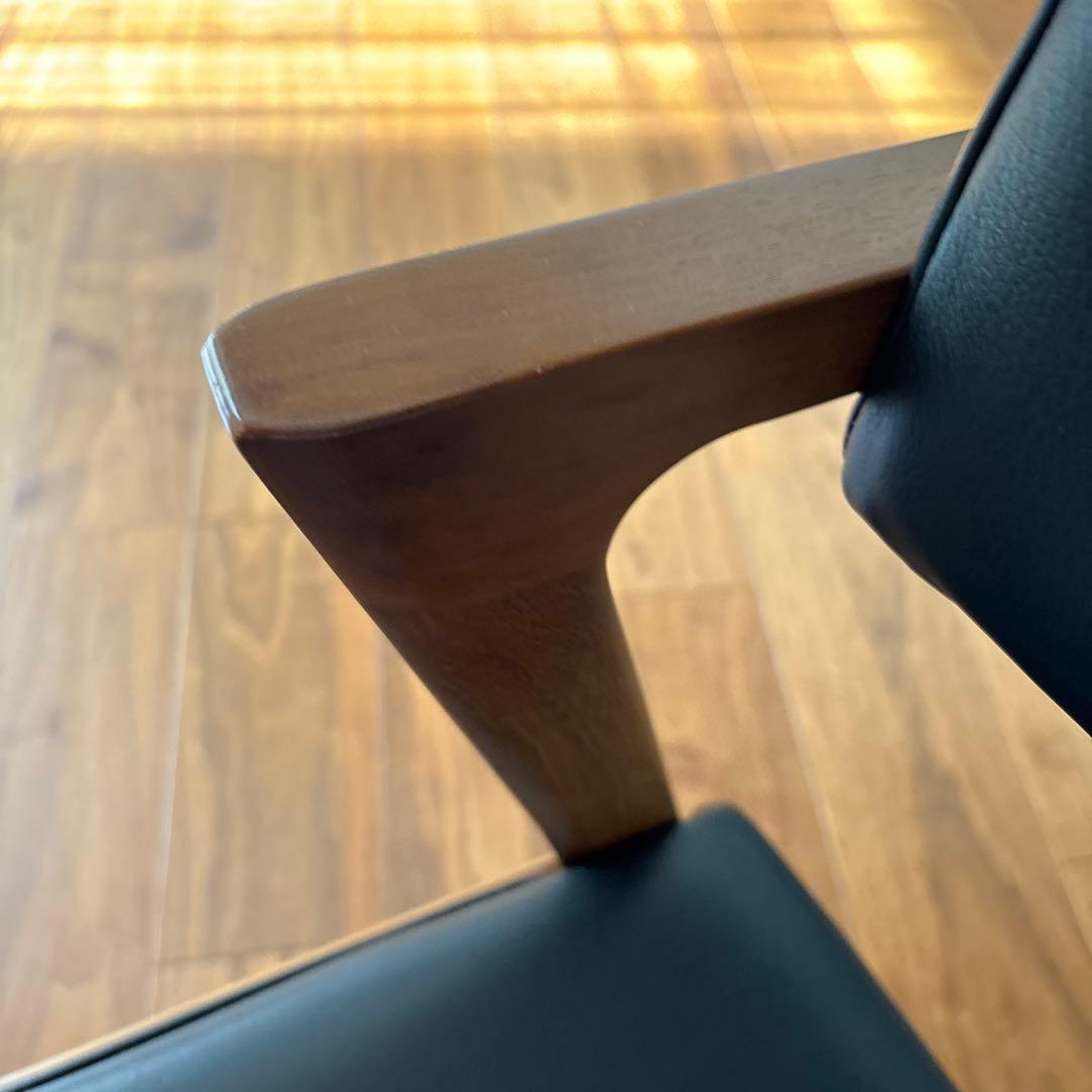 FUJI FURNITURE koti アームレスチェア本革ブラック③