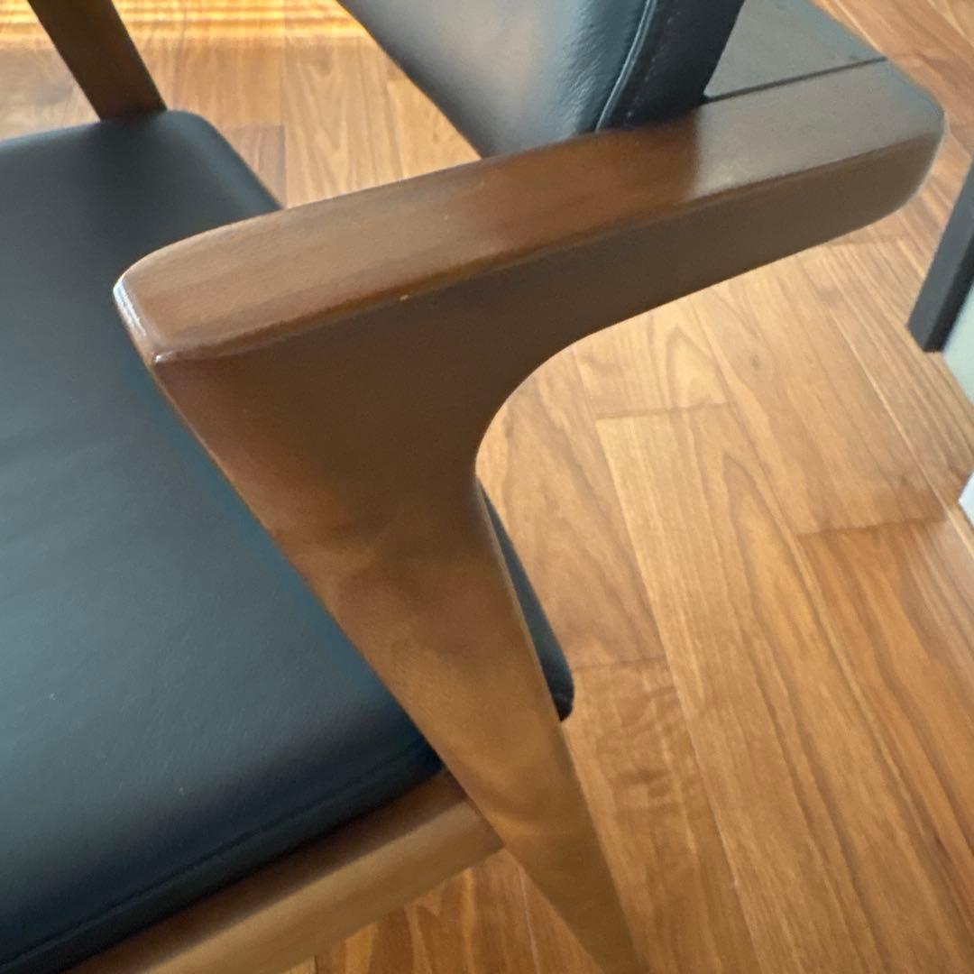 FUJI FURNITURE koti アームレスチェア本革ブラック③