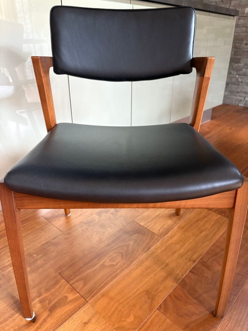 FUJI FURNITURE koti アームレスチェア本革ブラック③