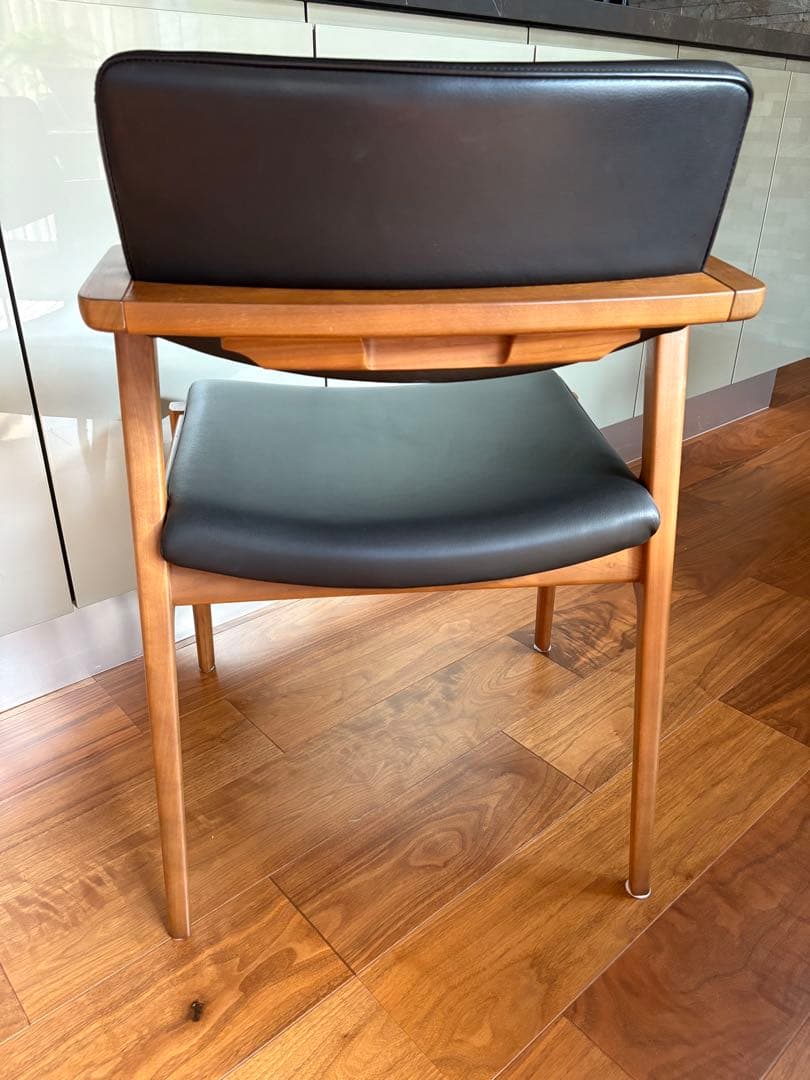 FUJI FURNITURE koti アームレスチェア本革ブラック③