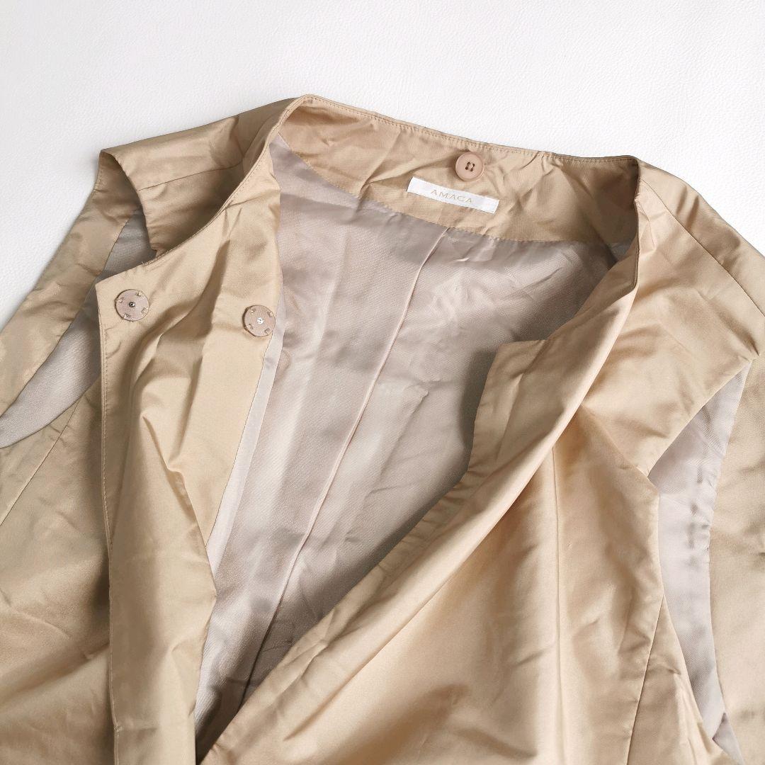 現行/完売品【美品✨】アマカ 3WAYコート ベルト 撥水 ベージュ 40