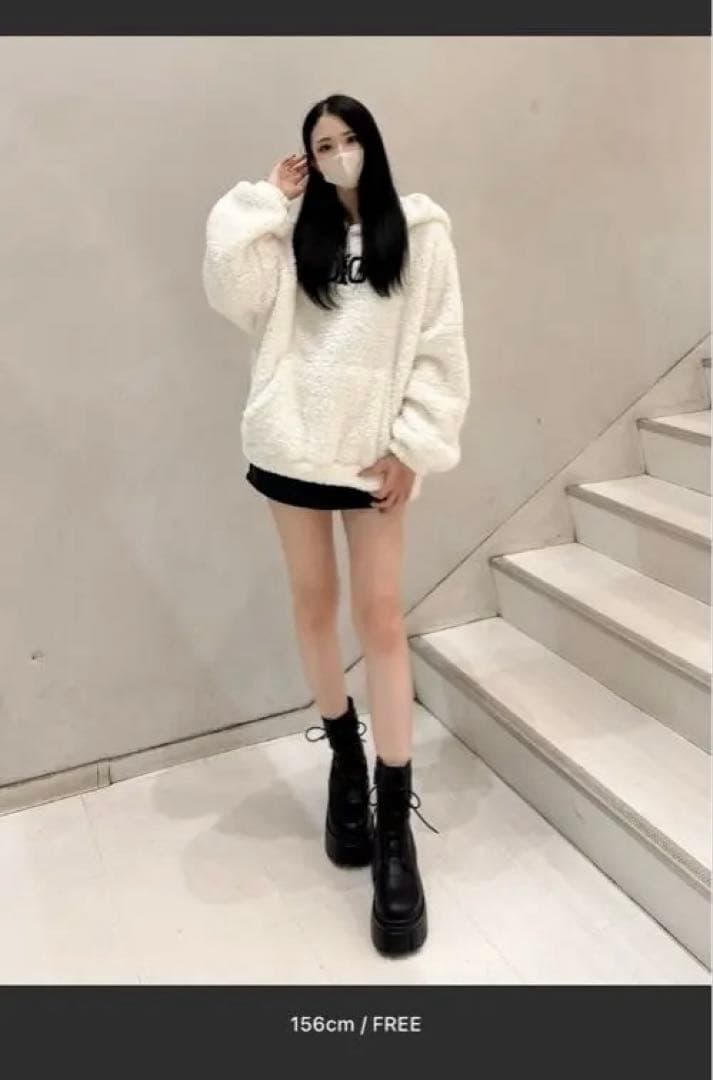 新品未使用 GYDA ボアパーカー ブラック F 完売品