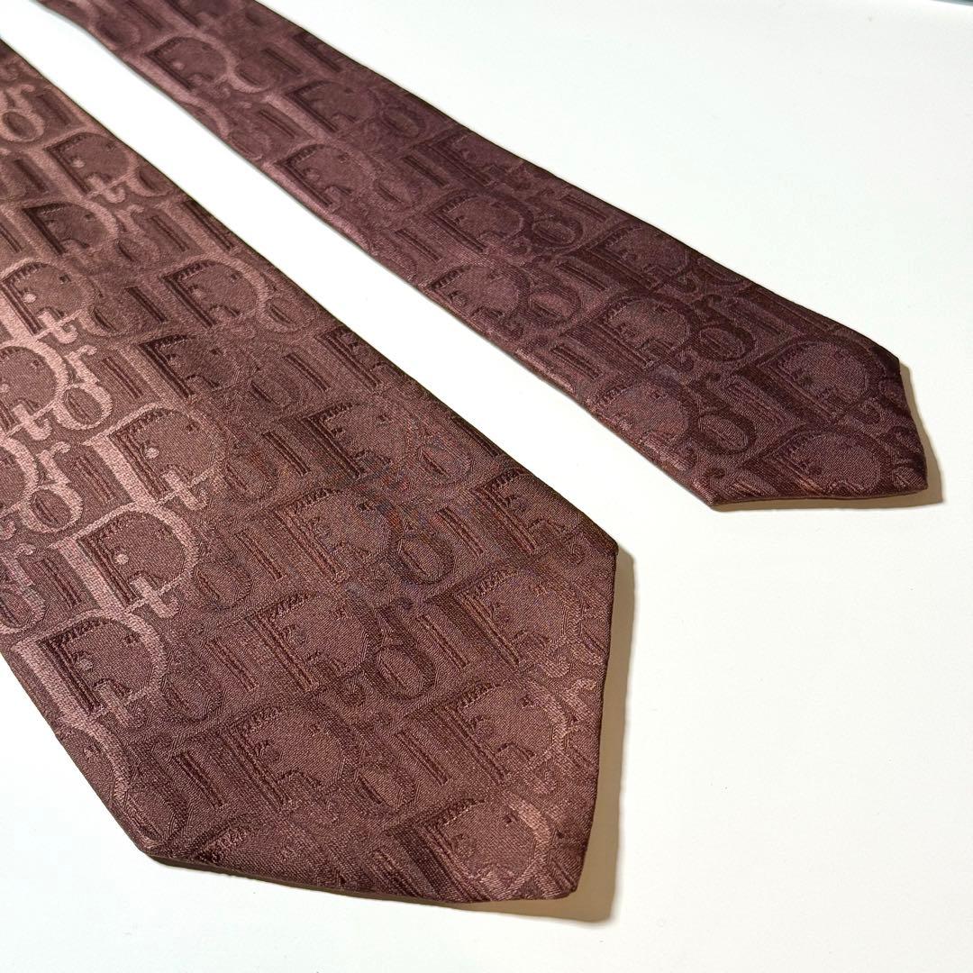 【美品】Dior ディオール トロッター ブラウン系 ネクタイ パーティ仕様