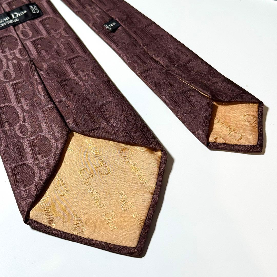 【美品】Dior ディオール トロッター ブラウン系 ネクタイ パーティ仕様