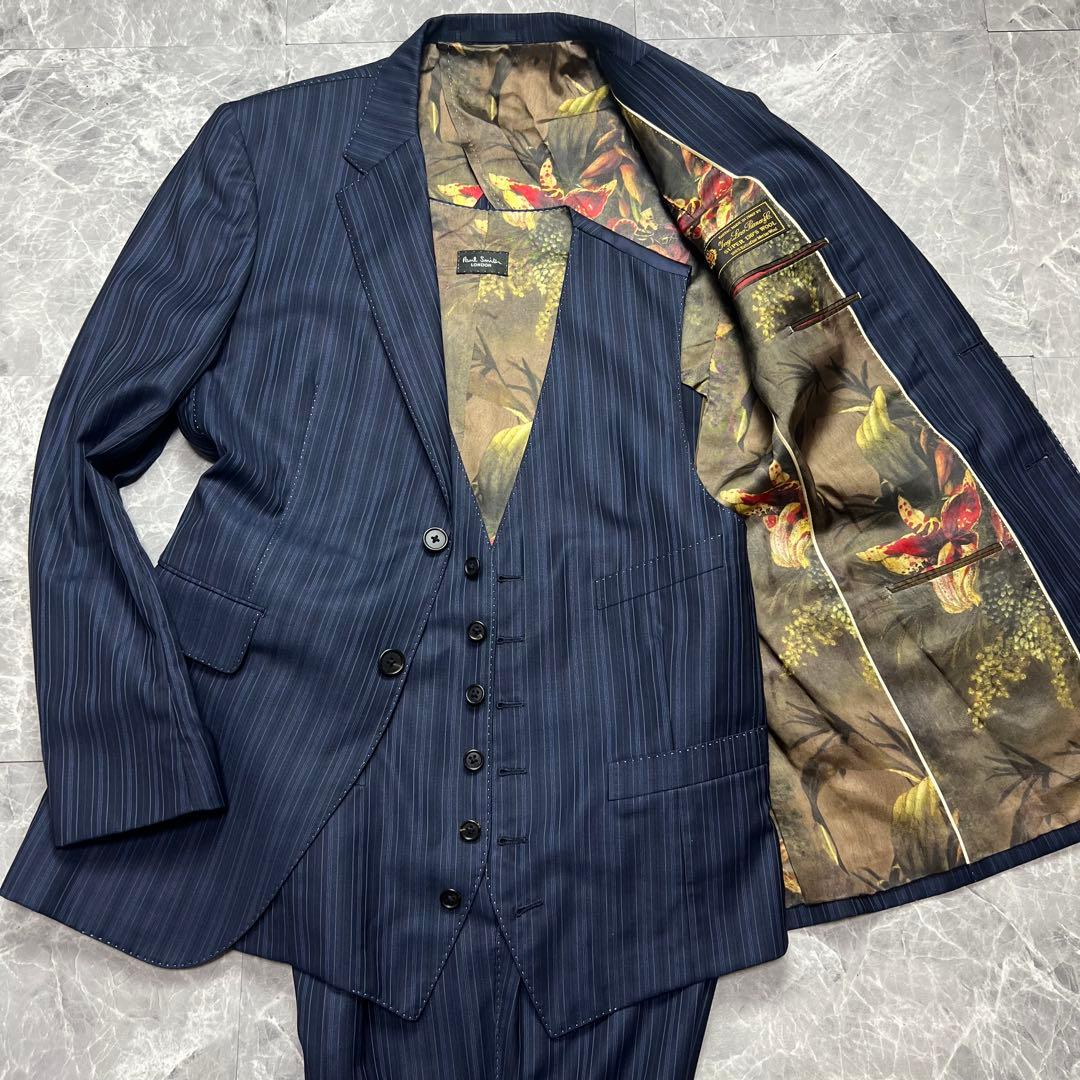 ポールスミス　3ピース　セットアップ　ロロピアーナ　スーパー130 裏地派手　L