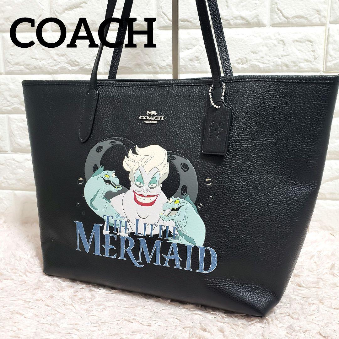 COACHコーチ ディズニー リトルマーメイド アースラ トートバッグA4可美品