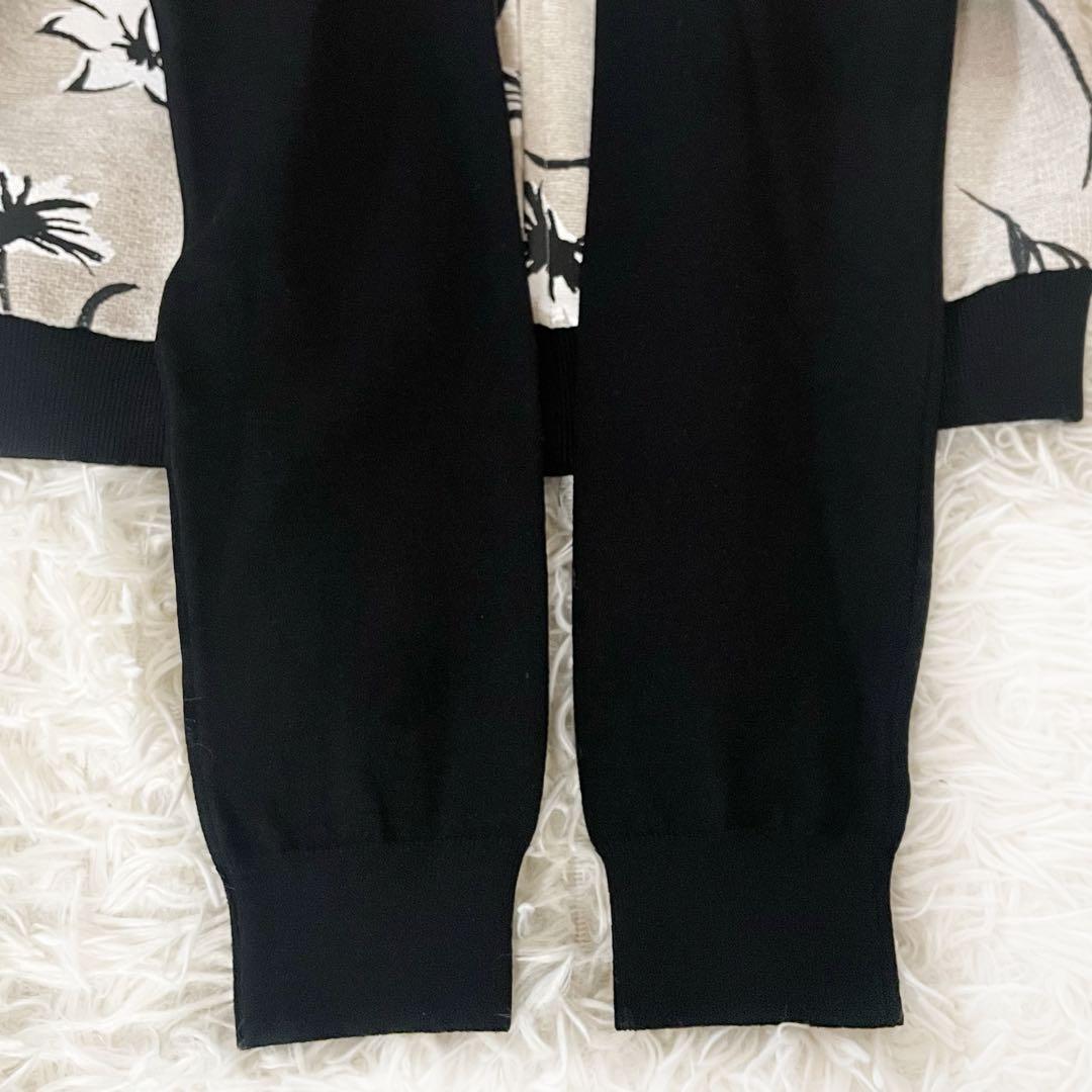 EPOCA エポカ リネン配合 手書き花柄プリント ニットブルゾン カーディガン