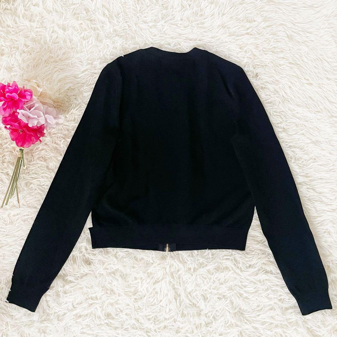 EPOCA エポカ リネン配合 手書き花柄プリント ニットブルゾン カーディガン