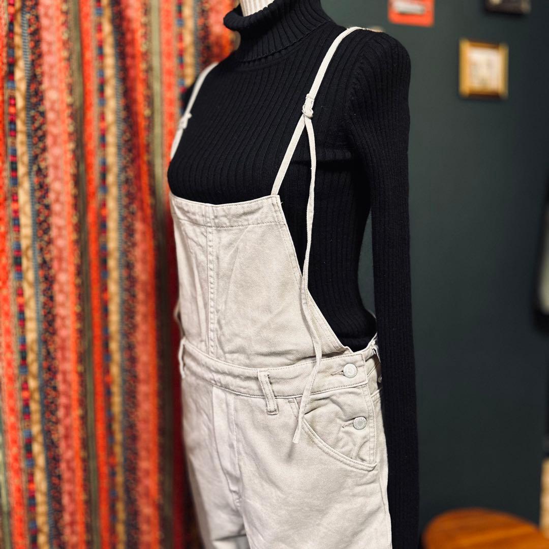 Whim Gazette ウィムガゼット ベージュ•グレー系 サロペット パンツ