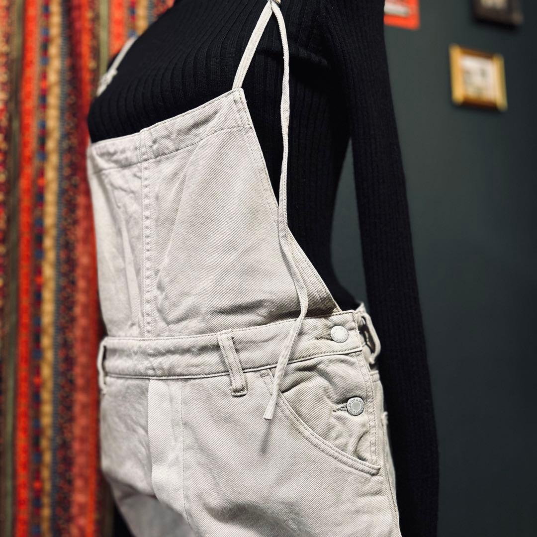 Whim Gazette ウィムガゼット ベージュ•グレー系 サロペット パンツ