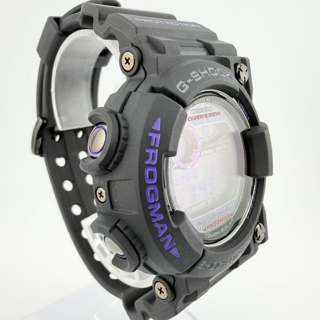 極希少 美品 カシオGショックフロッグマン パープル メンズ ソーラー 腕時計