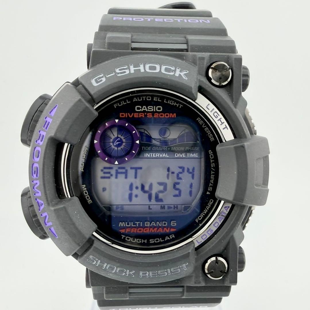 極希少 美品 カシオGショックフロッグマン パープル メンズ ソーラー 腕時計