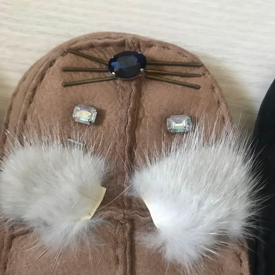 専用　デモデ demodee ムートン　レザー　ミトン　手袋　3点セット　新品