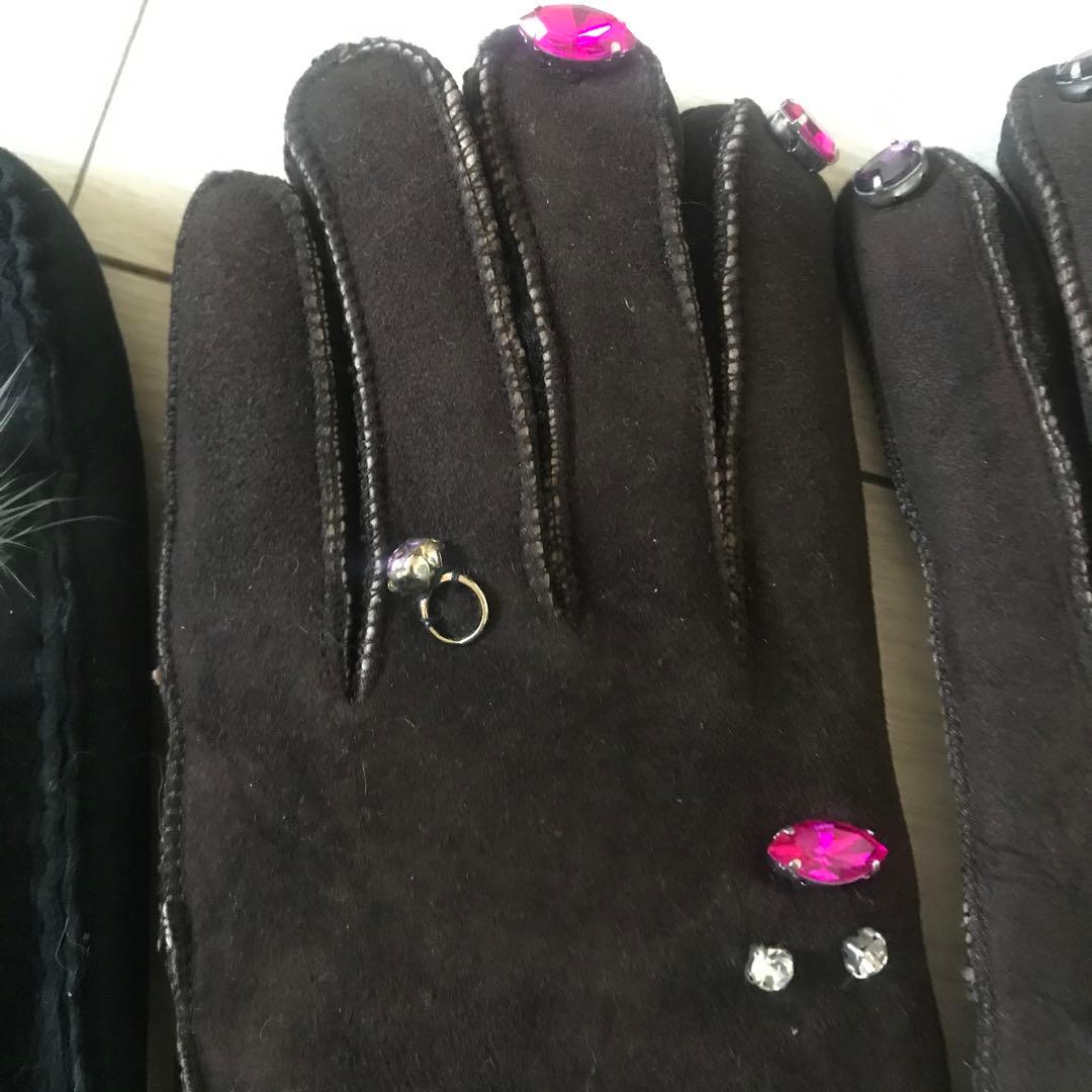 専用　デモデ demodee ムートン　レザー　ミトン　手袋　3点セット　新品