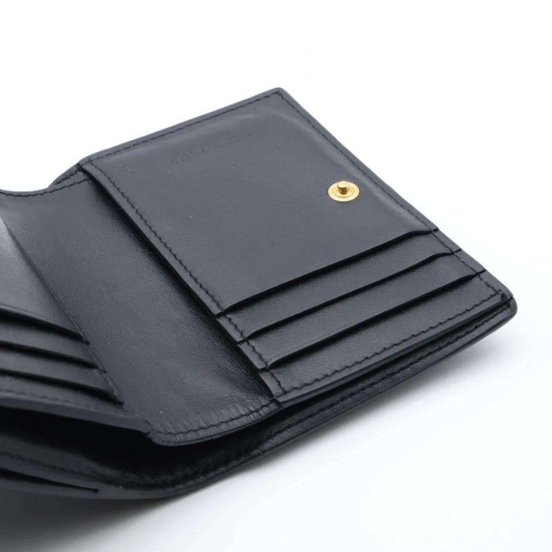 【極美品】BOTTEGAVENETA カセット 二つ折り財布 黒 RFID