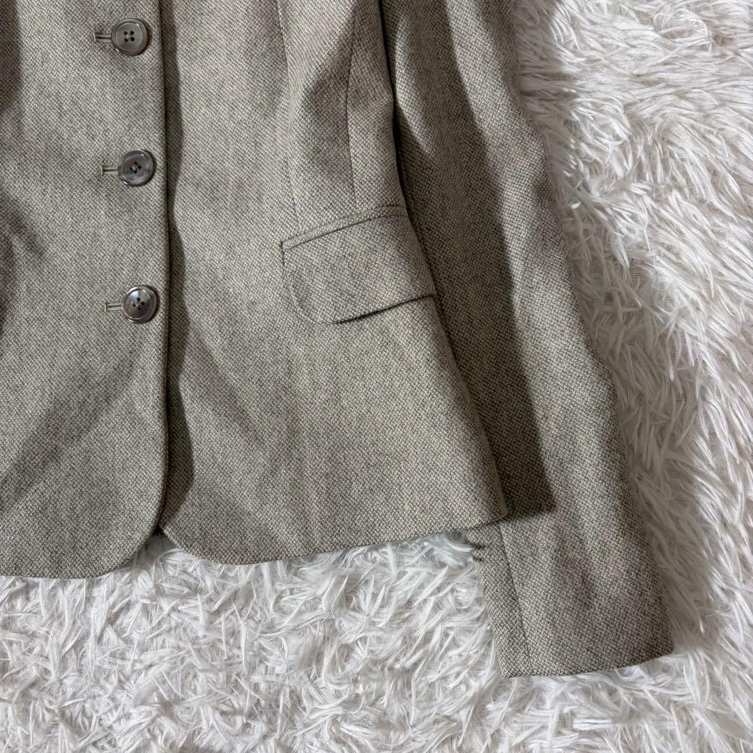 未使用級 ラルフローレン テーラードジャケット スタンドカラー カシミヤ混 ラメ