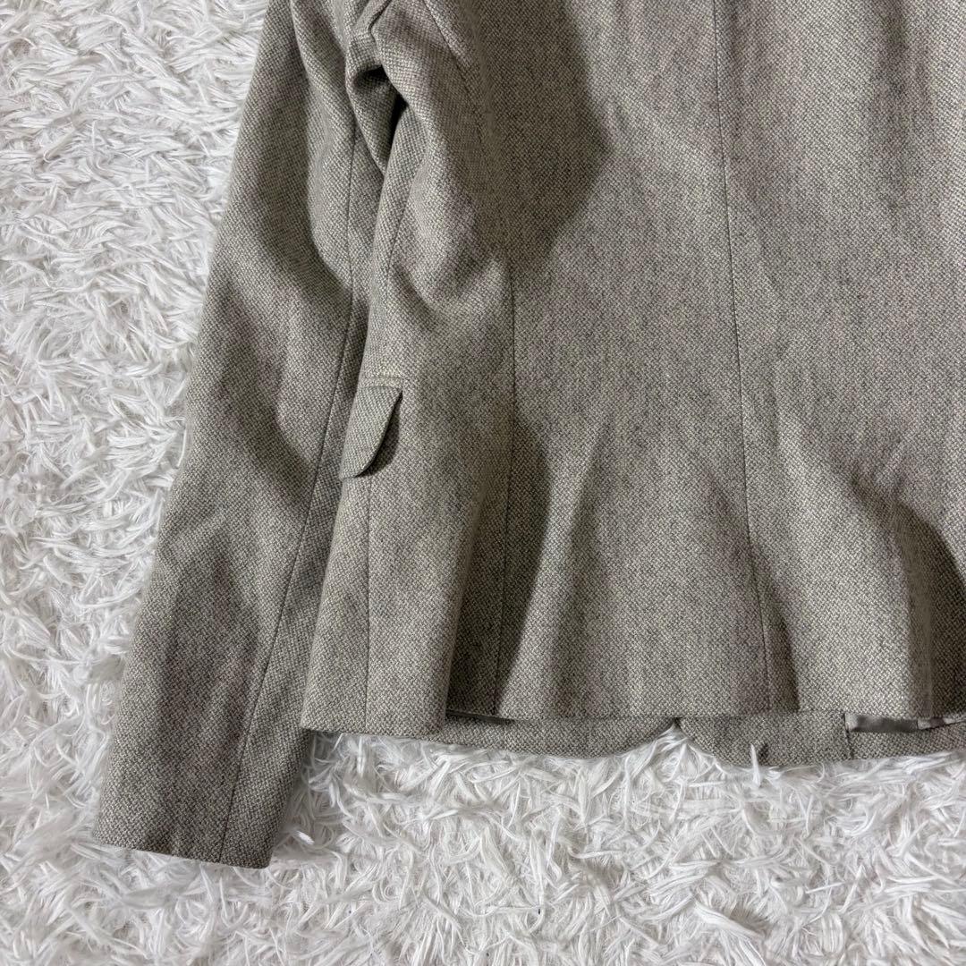 未使用級 ラルフローレン テーラードジャケット スタンドカラー カシミヤ混 ラメ