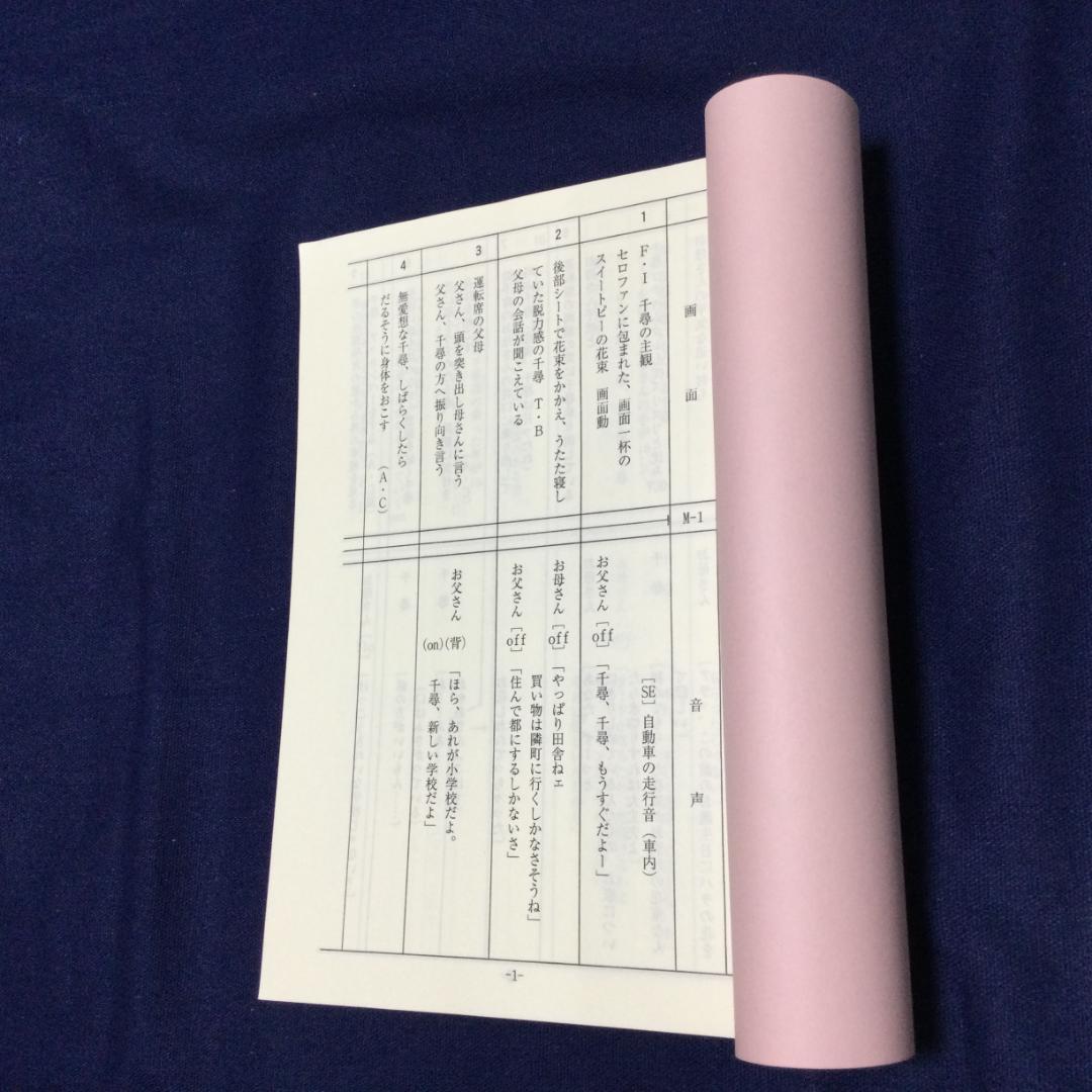 『千と千尋の神隠し』完成台本