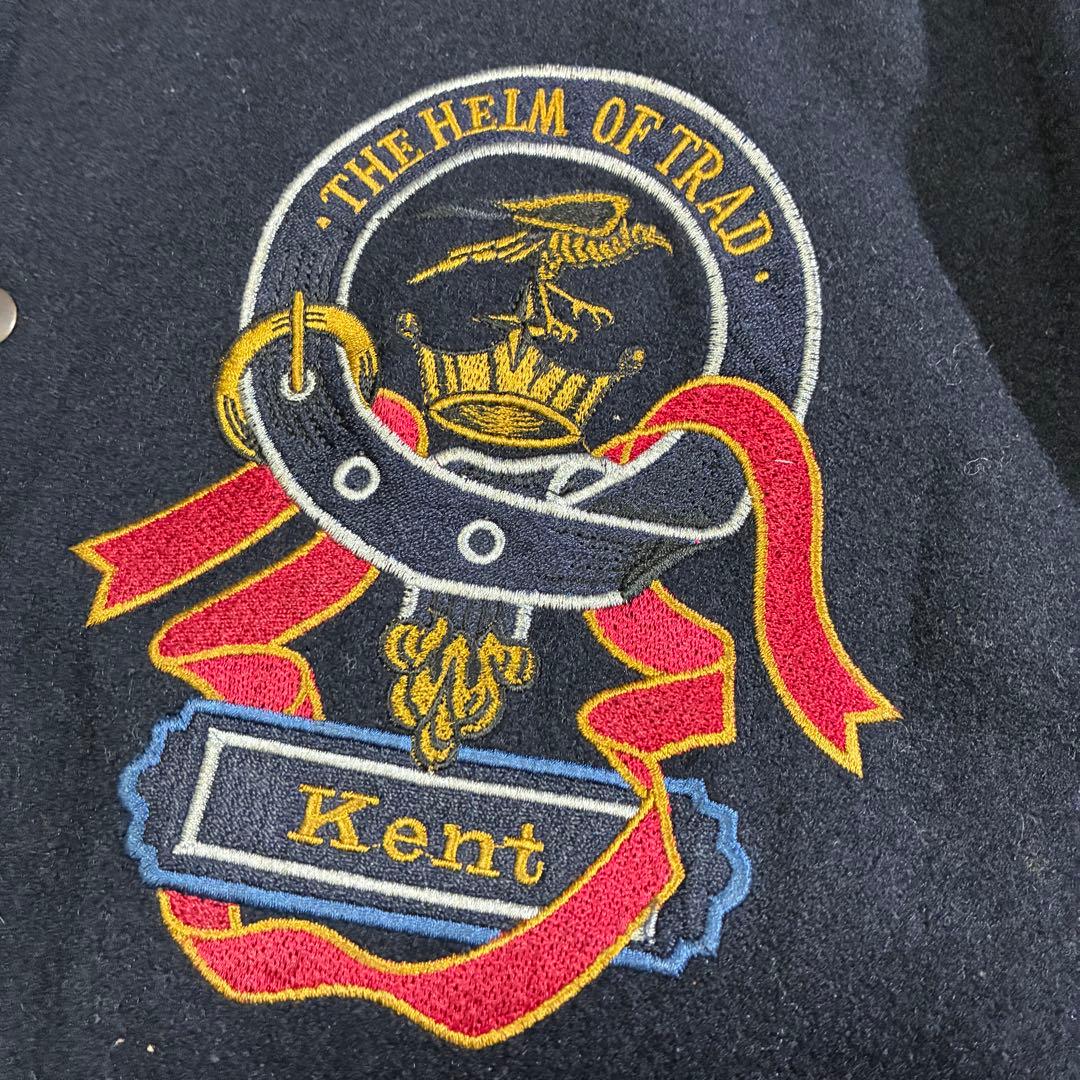 【良品】ケント スタジャン 刺繍 ワッペン 袖レザー ヴィンテージ ライナー M